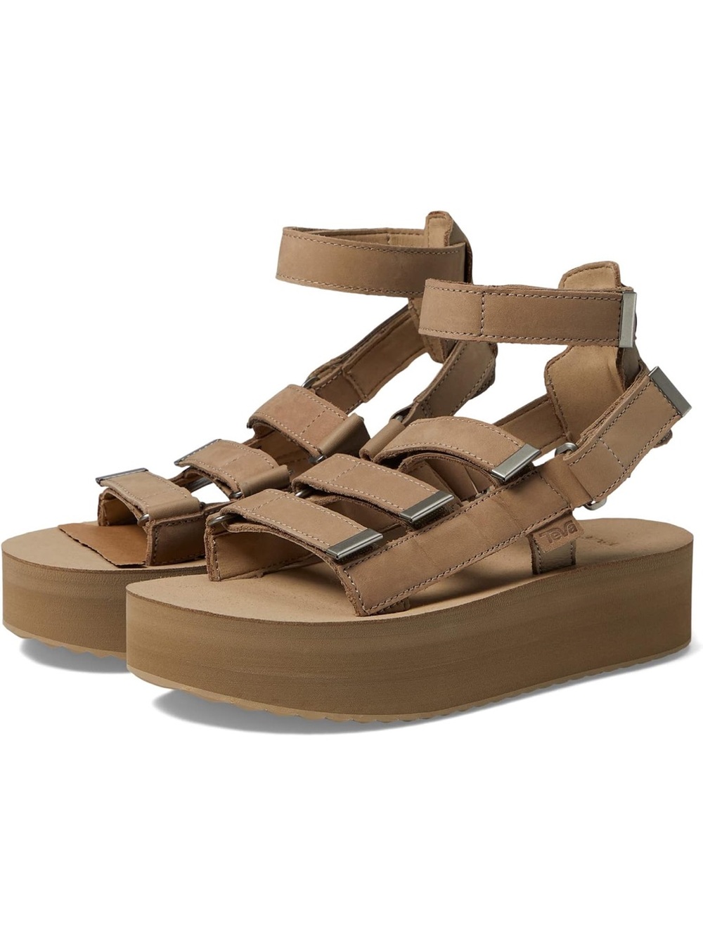 Teva Women's Flatform Mevia Leather Sandal - Incense size 7